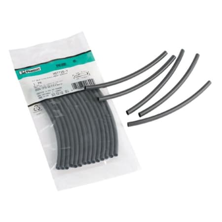 Panduit Heat Shrink Tube, Thin Wall, 2:1 I.D. Shrink Ratio, 1 in I.D. Before Shrinking, Black, 6 in HSTT100-Y